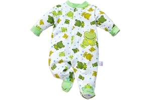 KIDDLETOWN Baby Schlafanzug, Strampler Neugeborene, Baby Strampler Langarm, Babyschlafanzug Baumwolle, Schlafstrampler Pyjam Kleidung Neugeborene Schlafanzug für Mädchen Jungen 0-3 Monate