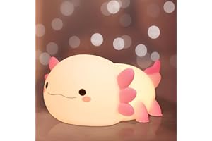 ‎AMMONITE Ammonite Axolotl Nachtlicht, Süßes Axolotls Lampe für Kinder, Dimmbar Silikon Kinderzimmer Nachtlicht, Wiederaufladbare LED Nachttischlampe mit 20 Minuten Timer, Zimmer Deko für Baby Mädchen Frauen
