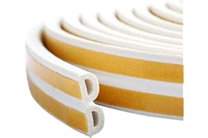 AIDEGER Taśma uszczelniająca do drzwi i okien, samoprzylepna taśma piankowa, uszczelka do drzwi, gumowa, EPDM, izolacja akustyczna (profil D, 10 m, biała)