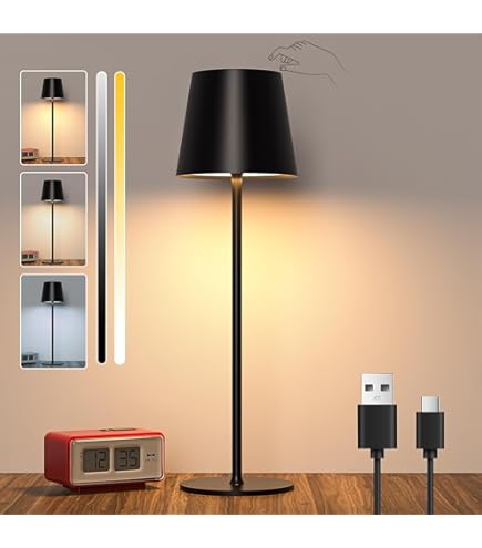 meoaow Tafellamp, draadloze led-tafellamp met accu, bedlampje