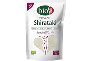 BIOASIA Espaguetis Shirataki ecológicos, fideos hechos con harina de konjac ecológica, bajo en calorías, sin azúcar, grasa ni gluten, 1 x 270 g