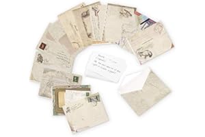 ASFINS Mini Sobre, 72 Piezas Mini Sobres Vintage Sobres Regalo, con 100 Piezas Tarjetas en Blanco Blancas para Bodas Cumpleaños Navidad (9,5cm x 7,2cm)