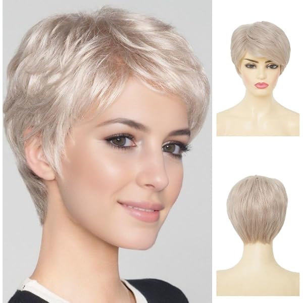 WIG ME UP Perücke – Longbob Blond Ombré, Schulterlang, Glatt, Mit Platinspitzen, Größe Bis 60 Cm