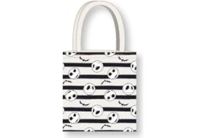 CERDÁ LIFE'S LITTLE MOMENTS Cerdà Nightmare Before Christmas Borsa Tote con manici lunghi - 36 x 39 cm - Poliestere e cotone - Motivo Jack Skellington - Bianco