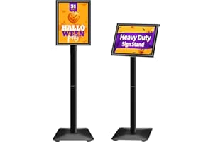 VAIIGO Infoständer A4, Höhenverstellbarer Plakatständer mit Schwerem Gusseisenfuß,Posterständer Präsentationsständer für Poster, Werbung, Werbeständer-Snaprahmen, Schwarz