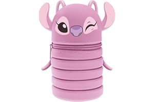 Seven Estuche Lilo & Stitch Extensible de Silicona 2 en 1, Stitch, Rosa, Estuche para la Escuela, portalápices de Mesa, Cierre con Cremallera, Escuela y Tiempo Libre, niña, XX, Moderno