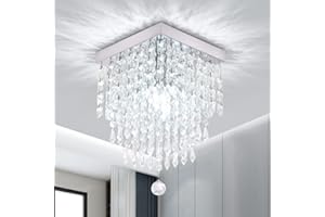 ‎FRIXCHUR Kristall Kronleuchter Deckenleuchte Fitting Flur Lichter Deckenleuchte Kristall Regentropfen Kronleuchter für Schlafzimmer Wohnzimmer Esszimmer, E14 Basis