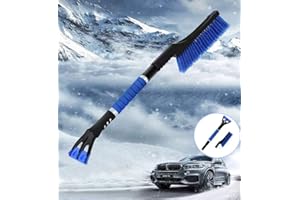 ALEPGLDE Spazzola da Neve per Auto,Spazzola da neve con raschietto per il ghiaccio,Snow Brush Scraper di Ghiaccio 2 in 1,Raschietto per Ghiaccio Rimovibile per Auto,​Camion,SUV(ABS Resistente, Spazzola in PVC)