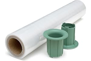 GOOD GOODS WAREHOUSE High Quality Stretchfolie 23μm – 100m Verpackungsfolie mit Handabroller-Set – 40cm breite Wickelfolie – 1 Rolle Schutzfolie für Möbel, Umzug, Paletten, Transport