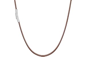 U7 Kette für Damen Herren 2mm/3mm Schwarz/Braun geflochtene Wachsschurkette Kunstlederkette Edelstahl Verschluss Trendig Simpel Modeschmuck für Männer Frauen 41cm/46cm/51cm/55cm/61cm/66cm/71cm/76cm