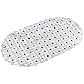 Efe Mark Eko Serisi Banyo - K&uuml;vet İ&ccedil;i Kaydırmaz Vantuzlu Oluklu Oval Paspas 63 x 34 cm, Mavi