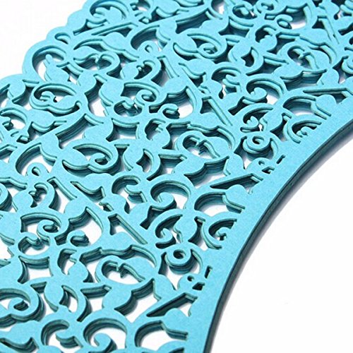 ROSENICE 50 Stück Cup Cake Cupcake Wrappers, Mädchen Kuchen Pappbecher für Hochzeit Geburtstagsparty (blau) - 5