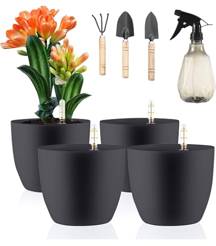 Happy Nature Hydro Set – 4-teiliges Pflanzen-Set Mit Übertopf, Kulturtopf, Wasserstandsanzeiger & Blähton