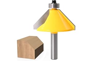 WSOOX Punta per fresatura a 45 gradi per smussatura e bordi smussati, con gambo da 8 mm, punta in carburo per la lavorazione del legno