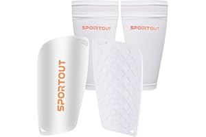 ‎SPORTOUT Sportout Schienbeinschoner Kinder Fussball, Schienbeinschoner Fußball Herren mit Anti-Rutsch Ärmel, Langlebige Schienbeinschoner Fußball, Einen Starken Schutz Bieten