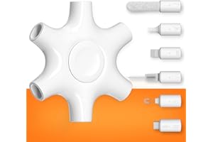 Tassmpitor Handy Reinigungsset, Reinigungsset für Airpod iPhone, All in 1 Phone Reinigungsset für Ladeanschluss Typ C, unzuverlässige Ladeverbindung mit Bürste reparieren, Reinigungsspachtel