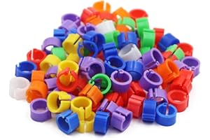 M.Z.A100PCS Pigeon Foot Rings Parrot Leg Bands 8mm Foot Clip Ring Bands for Pigeon Birds Dove Chicks Poultry Parrot (Multicolor -Mixed)
