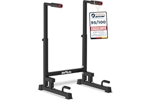 DH FitLife Barras Paralelas Ajustables para Calistenia en Casa, Altura de 100 a 130 cm, Estructura estable y segura, Soporta 200 kg, Ideal para Fondos, Flexiones y Entrenamiento de Fuerza, Negro