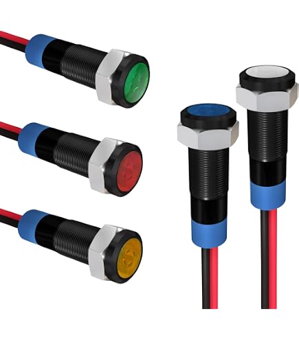 Uxcell 22mm Panel Mount Red Green Dual-Color LED Indicator Light - AC/DC 24V For Control Panels, HVAC, DIY Projects