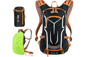 SPGOOD Mochila para bicicleta de 20L/25L/30L (9 colores), impermeable, ultraligera, para hombre y mujer, multifuncional, con protector de lluvia y cubierta para casco, mochila MTB, mochila de montaña