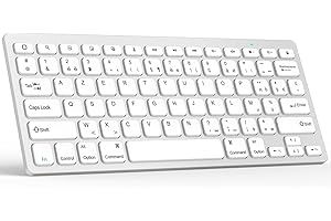 GAOJIE Clavier sans Fil, Clavier Bluetooth pour iOS Système, Clavier pour Tablette iPad 10th/9th/8th/7th/iPad Pro 11/12.9/iPad Mini 6/iPad Air 5/4/3, iPhone, Mini Clavier AZERTY Francais(Argenté)