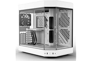 HYTE Y60 Modern Aesthetic Dual Chamber Panoramic Tempered Glass Mid-Tower ATX Computer Gaming Case with PCIE 4.0 Riser Cable Included, Snow White (CS-HYTE-Y60-WW)