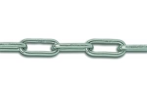 Chapuis - Chaîne Soudée Maille Longue - Acier Zingué - Charge de Travail Indicative 55 kg - Diamètre 3 mm - Longueur 8 m - aux Normes de Qualité et Sécurité, Gris