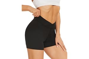 Becellen Pantaloncini Sportivi Donna con Tasche, Vita Alta Pantaloncini Palestra Shorts Opachi Leggins Corti Elasticizzati Ciclisti Shorts per Yoga Gym Fitness