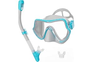 G2RISE SN02 Snorkel Set Adults - Scuba Mask Diving Goggles Dry Snorkeling Gear with Breath Easy Airflow Tech & Anti-fog Design（Comes with an Extra Mouthpiece）
