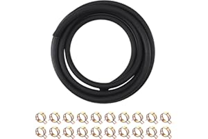 AFNCX Kit tubo benzina 3 m di tubo carburante da 8 mm di diametro con 20 fascette in acciaio inox 304, tubo benzina flessibile multiuso per moto e auto