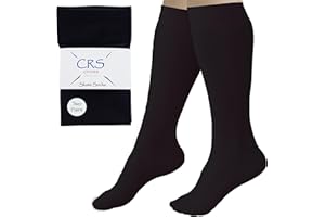 CRS Cross Figure Skating Socks. 2 Pair Knee High Tights. Premium Footed Ice Skate Dance Socks in a Variety of Colors.