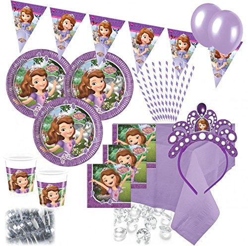 XXL 77 Teile Prinzessin Sofia Einhorn Party Deko Set für 8 Kinder