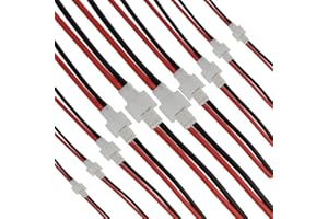 YUNIQUE GREEN-CLEAN-POWER - Cavo Silicone 2-Pin 2.0 JST per Batteria Lipo RC, 10 Paia Maschio Femmina | 22AWG, 10cm | Compatibile DJI Tello, Quadcopters, Elicottero RC, Nero, Plastica