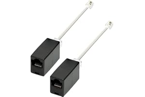 FARLINK RJ11 to RJ45 Adapter Plug-and-Play for Modem Router (Gloss Black) | Ethernet to Phone Line Adapter RJ45 Female to RJ11 Male Converter Cable for Landline Telephone Service