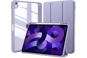 Vobafe Case for iPad Air 5th 4th Generation with Pencil Holder (10.9 Inch, 2022/2020), Trifold Stand Cover Case for iPad Air 5 4, Support Pencil 2 Wireless Charging, Auto Wake/Sleep, Lavender