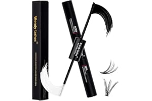 Lash Bond and Seal, Cluster Eyelashes Glue Bond and Seal for Eyelash Extensions Individual Eyelash Glue Strong Hold Cluster Individual Eyelash Glue Mascara for Personal Makeup Use at Home (5ml+5ml)