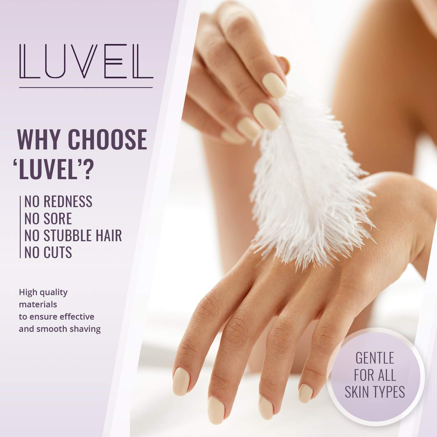 LuVel - Facial Hair Remover For Women | Painless Electric Razor