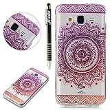 Galaxy J3 2015 Hülle,Galaxy J3 2016 Hülle,SainCat Galaxy J3 Silikon Hülle Transparent Handyhülle Karikatur Muster Gel Schutzhülle [Kratzfeste, Scratch-Resistant] Ultra Slim Dünn Weichem Handytasche Weich Flexibel Silikonhülle TPU Durchsichtig Crystal Clear Schutz Handy Hülle Backcover Case Tasche Etui Bumper für Samsung Galaxy J3 2015/J3 2016 (Gradient lila Blumenschale)