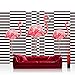 Produktbild Fototapete 254x184 cm PREMIUM Wand Foto Tapete Wand Bild Papiertapete - Natur Tapete Abstraktion Kunst Geometrie Modern Design Streifen Vogel Flamingo rosa - no. 4350