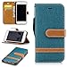 Produktbild Fanryn Schutzhülle / Cover / Handyhülle / Etui für iPhone 7 (4,7 zoll) Farbe Spleiß Serie Cowboy Muster Schutzhülse Muster Design Folio Leder Tasche Case Hülle im Bookstyle mit Standfunktion Kredit Kartenfächer,Magnetverschluss Muster Handyhülle – Grün