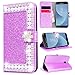 Produktbild SMART LEGEND Lederhülle für Samsung Galaxy J5 2017 J530 Ledertasche Glitzer Hülle Lila Bling Diamant Schutzhülle mit Kartenfach Handyhülle Premium PU Leder Flip Etui