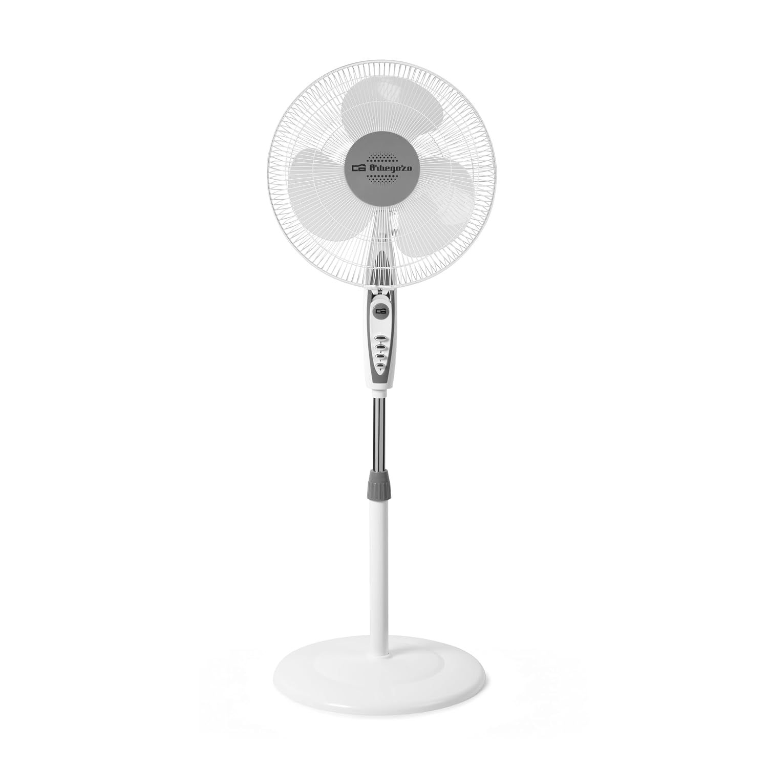 Orbegozo SF 0147 Ventilador de Pie, Blanco, 40 cm | 50 W, 3 Velocidades de Ventilación, Oscilante, Altura Regulable, Silencioso