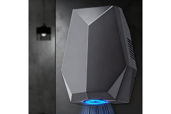 Goshyda Handtork Automatisk Avkänning, 1600 W Kraftfull 5 Sekunders Torkning, 45C Varmvind Väggmonterad för Kommersiella Bostäder Badrum (EU-)