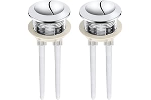 WOVTE Toilet Push Button Flush Replacement, 2 Pack Dual Flush Toilet Push Button Round Head Toilet Flush Button Replacement Accessories for Bathroom Toilet Water Tank Repair