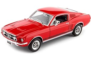 COCHESDEMETAL 1967 Ford Mustang GT Fastback Rojo 1:24 Welly 22522