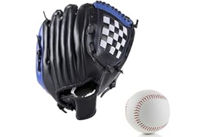 Wonninek Baseball Handschuh Soft Solid PU Leder Verdickungskrug Softballhandschuhe, Softball Handschuhe mit Einem Ball für Kinder Teenager Adult Professional Baseball Mitt Catching
