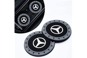 ZHNGZHJ 2 Pezzi sottobicchieri per Mercedes Benz CESM CLK GLK GL AB AMG GLS GLE AMG Series auto,tappetini/inserto/sottobicchieri portabicchieri per auto,accessorio portabicchieri