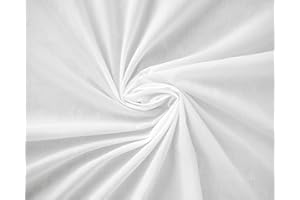 SAMASIA Plain White Polycotton Fabric for Dressmaking, Art & Craft, Sewing, Quilting | 45'' - 115 cm Wide| Precut Length 1m