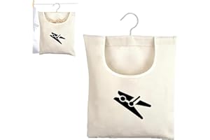 EXQUIMA Peg Bags For Washing Line, Waterproof Strong Laundry Cloth Clothes-Pegs Set, Reusable Washable Hanging Pegs Bag Indoor Outdoor White, 360° Rotation Clothes Pegs Bag, For Clothes Socks Underwear