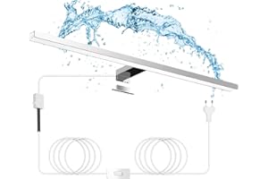 Hommie Lampe Miroir Salle de Bain LED 60CM Avec Interrupteur Blanc Neutre 4000K Luminaire Salle de Bain 15W 1200LM IP44 Étanche en Maquillage